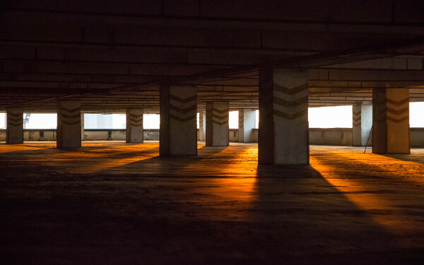 Concrete pillars at sunset by Mirko Blicke on Unsplash